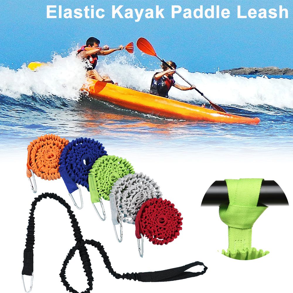 Fishing Kayak Paddle Leash - Adjustable Elastic Kayak Canoe Paddle Leash