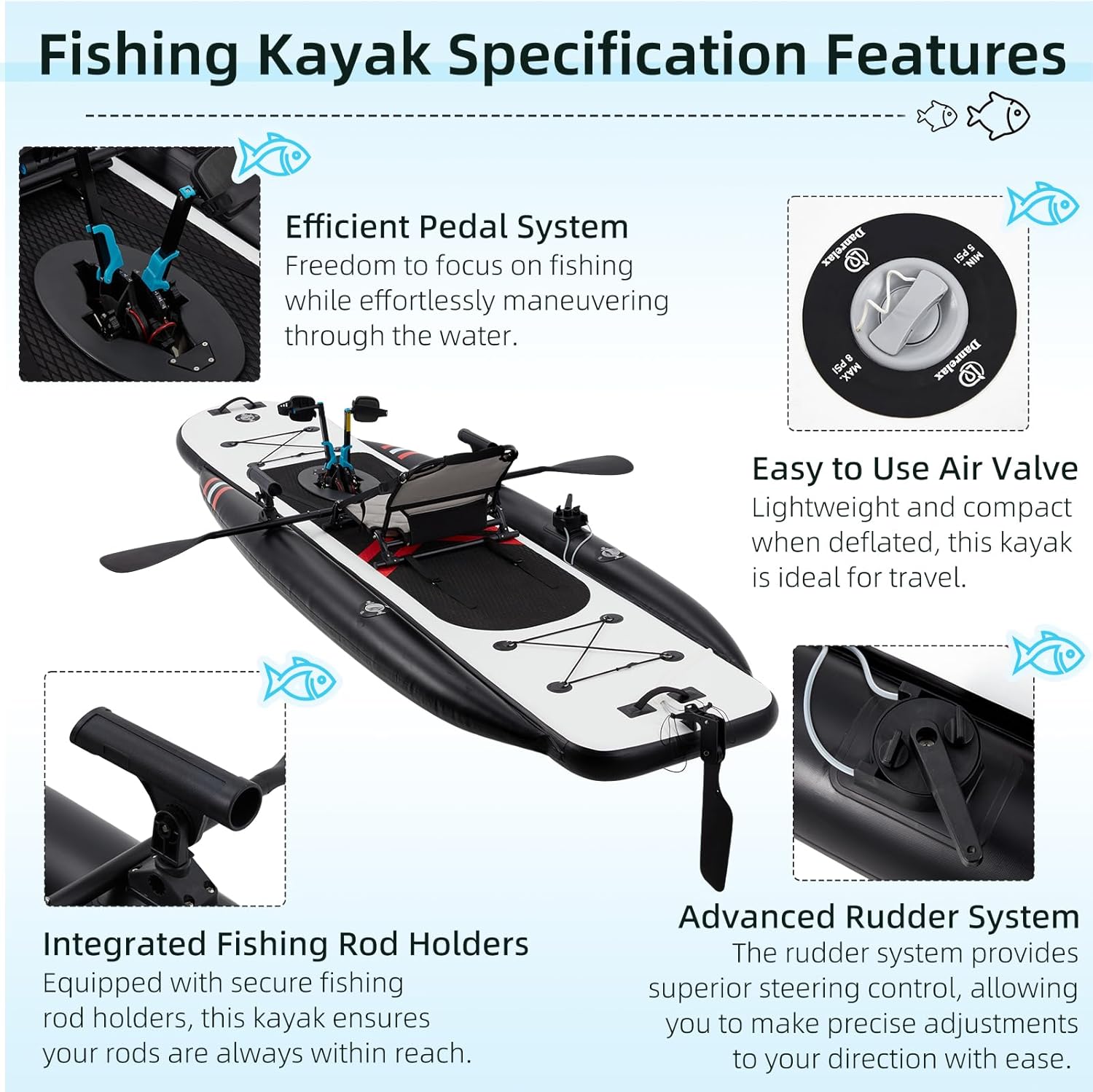 12ft Premium PVC Inflatable Fi - огляд і ціна Fishing Kayak Seat