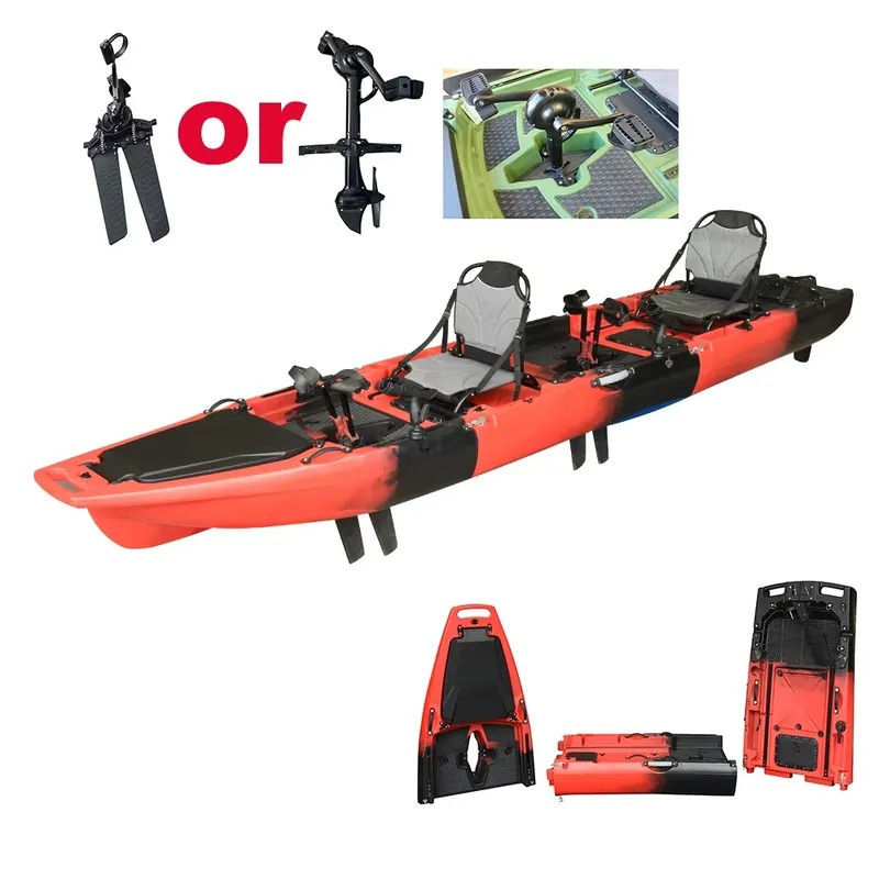 Hot Sale 14FT 2-Person Double  - огляд і ціна Fishing Kayak Pedal Drive