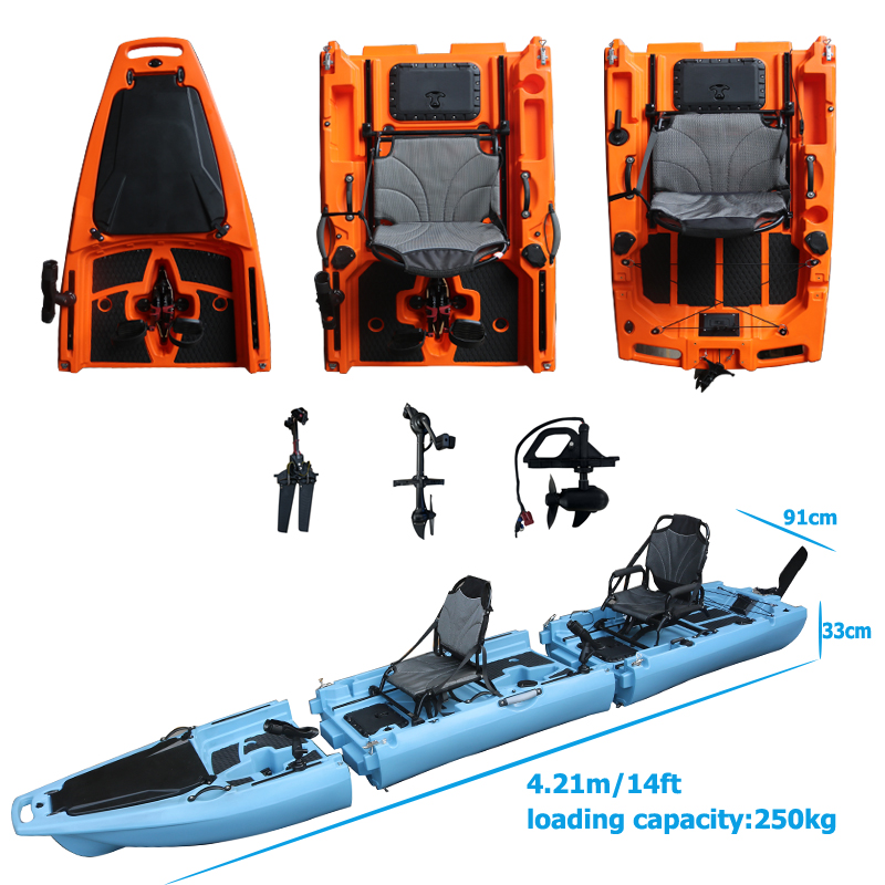 14FT 2 Person Detachable  Peda - огляд і ціна Fishing Kayak Sit On Top