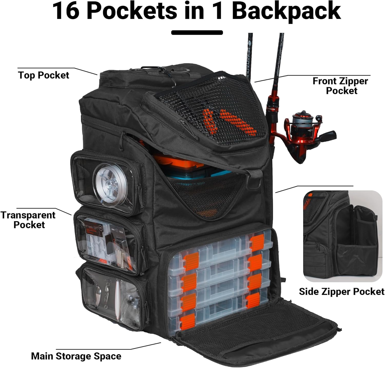 40L Fishing Backpack Tackle Bo - огляд і ціна Fishing Kayak Crate